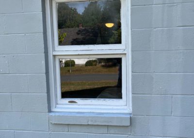 paint flaking off a window